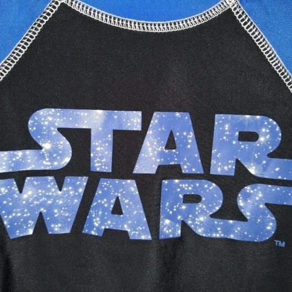 Star Wars Boys Black Blue Short Sleeve Swim Shirt UPF 50+ Protection, XS - Picture 5 of 7